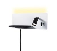 Paulmann 71103 Applique LED Serra USB C 2700 K 650lm / 200lm 230V 5,5 / 1x2,6W gradable Blanc dépoli, Noir mat Lampe de lecture murale