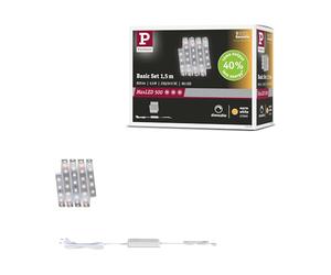 Paulmann 71232 MaxLED 500 Strip LED Blanc chaud Kit de base 1,5m 5,5W 550lm/m 64 LEDs/m 2700K 20VA