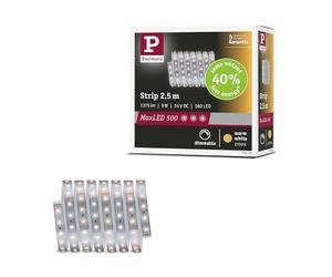Paulmann 71233 MaxLED 500 Strip LED Blanc chaud Strip individuel 2,5m 9W 550lm/m 64 LEDs/m 2700K