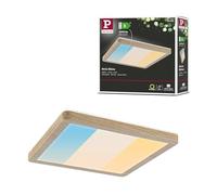 Paulmann 71268 Panneau LED Atria Shine IP44 rectangulaire 190x190mm 8W 1160lm 3000-6500K esthétique bois