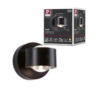 Paulmann 71290 Applique murale à LED rechargeable Zorik IP44 dimmable 2700K 100 mm 2x1,1W Noir