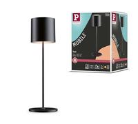 Paulmann 76998 Lampe à poser rechargeable à LED Tuni IP44 2700K Noir mat dépoli mobile lampe à poser gradable 2,8W USBC