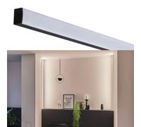 Paulmann 78903 profilé Square avec diffuseur blanc 2 m, canneaux LED noir, plinthes en aluminium, Strips en plastique