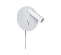 Paulmann 78917 Applique LED Tabari ronde avec lampe de lecture murale 1x3,2 watts Blanc, chrome Liseuse Métal Lampe murale 3000 K