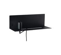 Paulmann 78920 Applique Devara avec étagère max. 40 watts Lampe de lecture murale Noir Liseuse Métal, lampe murale E27