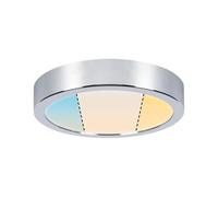 Paulmann 78925 Plafonnier LED Panel Aviar IP44 rond 220 mm blanc, white switch chromé, avec 1 panneau led de 13 watts en matière plastique, 2700 K