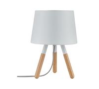 Lampe À Poser Berit E27 Max20w Blanc/Bois 230v Sans Ampoule