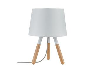 Paulmann 79646 Neordic Berit Lampe de table, max. 1x20W, E27, Blanc/Bois, 230V, Tissu/Métal/Bois 22 cm x 22 cm x 31,5 cm