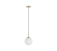 Paulmann 79733 Neordic Menja Luminaire suspendu, max. 1x20W, E27, Blanc/laiton brossé, 230V, Verre/Métal