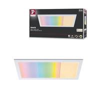 Paulmann 79808 LED Panneau Amaris 595x295 mm RGBW Smart Home Zigbee carré incl. 1x22 Watt dimmable Deckenleuchte Blanc dépoli Métal lampe de salon 2700 K