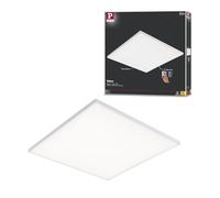 Paulmann 79822 Panneau LED Velora carré, avec 1 x 34 watts, variateur 3 Step Dim, plafonnier blanc dépoli, panneau lumineux en métal, 3 000 K