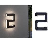 Paulmann Éclairage solaire pour numéro de maison 79843 0,20 W blanc chaud noir