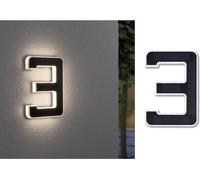 Paulmann Éclairage solaire pour numéro de maison 79844 0,20 W blanc chaud noir