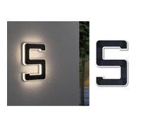 Paulmann Numéro de maison lumineux solaire LED 5 – Batterie interchangeable IP44 3000K 6 lm Noir G