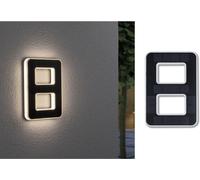 Paulmann Numéro de maison LED 79849 – solaire IP44, blanc chaud 3000 K, batterie remplaçable, noir