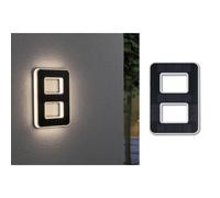 Paulmann Numéro de maison LED 79849 – solaire IP44, blanc chaud 3000 K, batterie remplaçable, noir