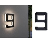 Paulmann Éclairage solaire pour numéro de maison 79850 0,20 W blanc chaud noir