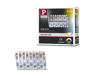 Paulmann 79862 LED MaxLED 250 2,5 m Tunable White IP20 INCL 1x8,8 Watts Strip Bande Lumineuse 2700 K, MatiÃšre Plastique, 9 W, Argent