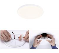 Paulmann 79939 panneau LED panneau encastré Veluna VariFit Edge 120 mm rond Blanc chaud Blanc synthétique système d'éclairage 3000 K