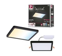 Paulmann 79966 panneau LED panneau encastré Areo IP44 175x175mm carré incl. 1x13 W gradable Tunable White Noir synthétique plafonnier 3000K