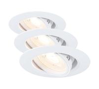 Paulmann 92109 Spots encastrés kit de 3 orientable rond 90 mm 30° GU10 max. 3x10W 230 V Blanc Luminaire encastré - luminaire sans ampoule (Lot de 3)