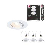 Paulmann 92109 Spots encastrés kit de 3 orientable rond 90 mm 30° GU10 max. 3x10W 230 V Blanc Luminaire encastré - luminaire sans ampoule
