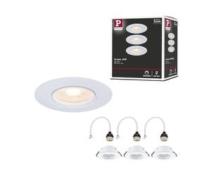 Paulmann 92112 Spots encastrés kit de 3 fixe rond 90 mm GU10 max. 3x10W 230 V Blanc Luminaire encastré - luminaire sans ampoule