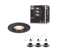 Paulmann 92114 Spots encastrés kit de 3 fixe rond 90 mm GU10 max. 3x10W 230 V Noir Luminaire encastré - luminaire sans ampoule