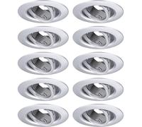 Paulmann 92116 Spots encastrés kit de 10 orientable rond 90 mm 30° GU10 max. 10x10W 230 V Chrome mat Luminaire encastré - luminaire sans ampoule