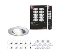 Paulmann 92116 Spots encastrés kit de 10 orientable rond 90 mm 30° GU10 max. 10x10W 230 V Chrome mat Luminaire encastré - luminaire sans ampoule