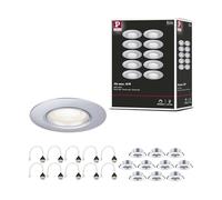 Paulmann 92119 Spots encastrés kit de 10 fixe rond 90 mm GU10 max. 10x10W 230 V Chrome mat Luminaire encastré - luminaire sans ampoule