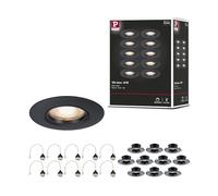 Paulmann 92120 Spots encastrés kit de 10 fixe rond 90 mm GU10 max. 10x10W 230 V Noir Luminaire encastré - luminaire sans ampoule