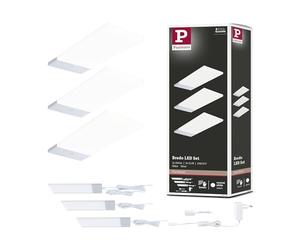 Paulmann 92122 LED sous-meubles Bredo avec capteur de proximité kit de 3 4000 K 2,5W 80x190 mm 180lm Argent luminaire en saillie pour meuble