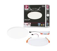 Paulmann 92388 LED Panel Spot encastré Veluna VariFit IP44 125 mm rond, avec 1 plafonnier de 8,5 watts, en matière plastique satinée, 3000 K