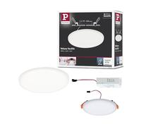 Paulmann 92391 panneau LED spots encastrés Veluna VariFit IP44 blanc neutre 125 mm rond incl. 1x8,5 watts plafonnier Satin éclairage de plafond plastique éclairage de salon 4000 K