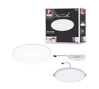 Paulmann 92392 panneau LED spots encastrés Veluna VariFit IP44 blanc neutre 185 mm rond incl. 1x17,5 watts plafonnier Satin éclairage de plafond plastique éclairage de salon 4000 K