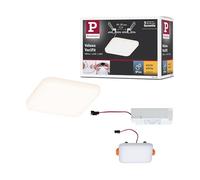 Paulmann 92393 panneau LED spots encastrés Veluna VariFit IP44 Blanc chaud 75x75 mm carré incl. 1x4,5 watts plafonnier Satin éclairage de plafond plastique éclairage de salon 3000 K