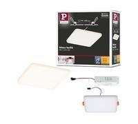 Paulmann 92394 panneau LED spots encastrés Veluna VariFit IP44 Blanc chaud 125x125 mm carré incl. 1x8,5 watts plafonnier Satin éclairage de plafond plastique éclairage de salon 3000 K