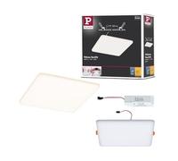 Paulmann 92395 Panneau LED spots encastrés Veluna VariFit IP44 185x185 mm carré incl. 1x17 watts plafonnier Satin plastique 3000 K