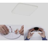 Paulmann 92397 panneau LED spots encastrés Veluna VariFit IP44 blanc neutre 125x125 mm carré incl. 1x8,5 watts plafonnier Satin éclairage de plafond plastique éclairage de salon 4000 K