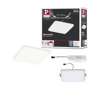 Paulmann 92397 panneau LED spots encastrés Veluna VariFit IP44 blanc neutre 125x125 mm carré incl. 1x8,5 watts plafonnier Satin éclairage de plafond plastique éclairage de salon 4000 K