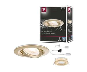 Paulmann 92403 Spot encastré Nova Plus IP65 rond 93mm 30° GU5,3 / GU10 max. 35W 230/12V gradable Doré mat