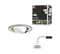 Paulmann 92439 Spot encastré LED Nova Coin rond 84mm 50° RGBW+ 6W 500lm 230V Acier brossé Alu moulé sous pression