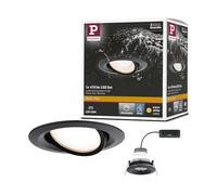 Paulmann 92459 Spot encastré LED Nova Plus IP65 luminaire individuel orientable rond 6W 470lm gradable 93mm Noir mat Alu zinc 2700K Coin