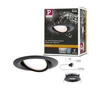 Paulmann 92460 Spot encastré Nova Plus IP65 orientable rond max. 35W gradable 93 mm Noir mat Alu zinc GU5,3 / GU10 - sans ampoule