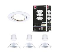 Paulmann 92463 Spot encastré LED Base Smart Home Zigbee kit de base orientable rond 230V 3x4,9W 3x430lm gradable 90 mm Blanc Métal 3000K
