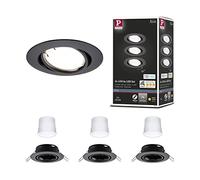 Spot encastré LED Smart Home Zigbee 3.0 Base Coin Kit de base orientable rond 90mm 20° Coin 3x4,9W 3x430lm 230V gradable 3000K Noir mat Noir mat G