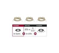 Spot encastré Choose Kit de base fixe IP44 rond 78mm max. 3x10W 230V gradable Laiton brossé Laiton brossé G