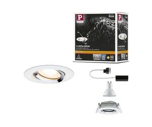 Paulmann 92903 Kit encastrés Premium Nova, IP65, orientable, LED 1x7W, 230 V, GU10, 51 mm Blanc/Alu z