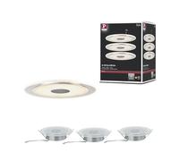 Paulmann Luminaire à LED encastrable 92917 – jeu de 3, 18 W, aluminium brossé